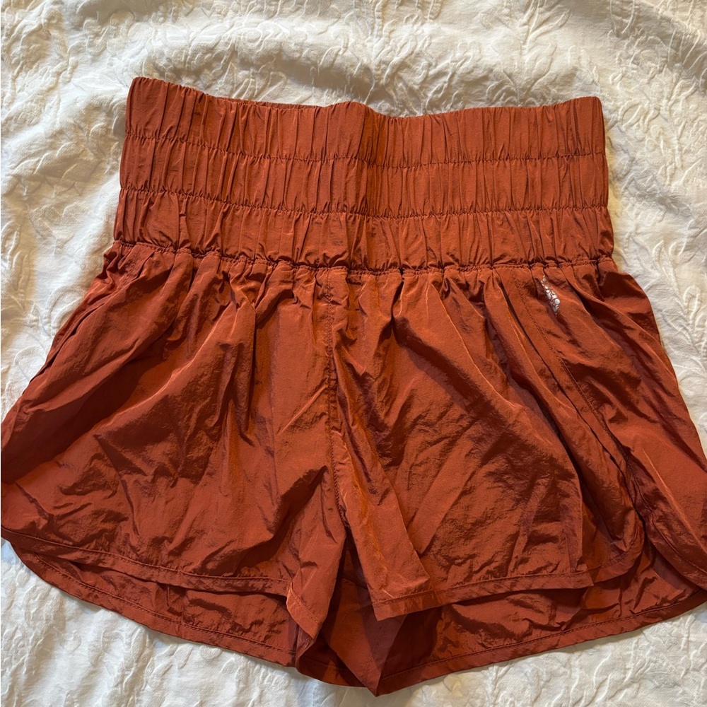 FP Movement by Free People Brown Athletic Shorts High-Waisted Relaxed Fit